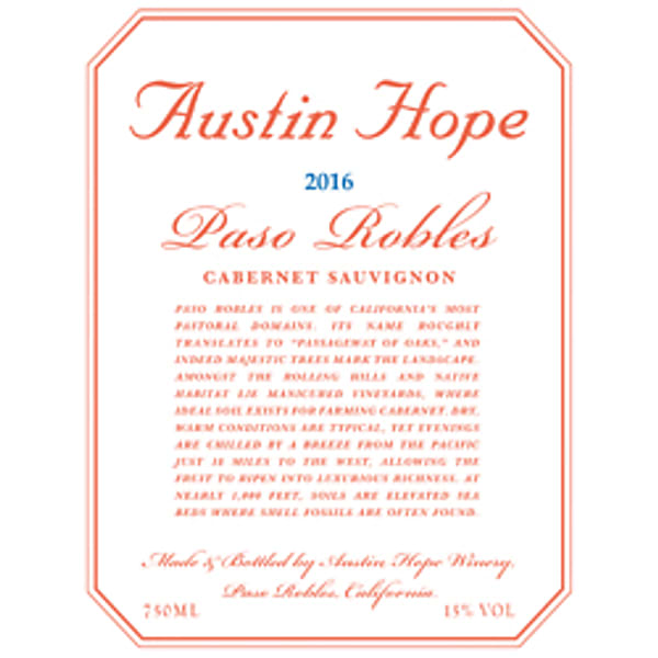 Austin Hope 2022 Cabernet Sauvignon (Paso Robles) Rating and