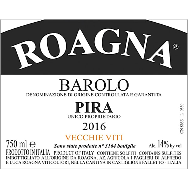 Roagna 2016 Pira Vecchie Viti Nebbiolo (Barolo) Rating and Review
