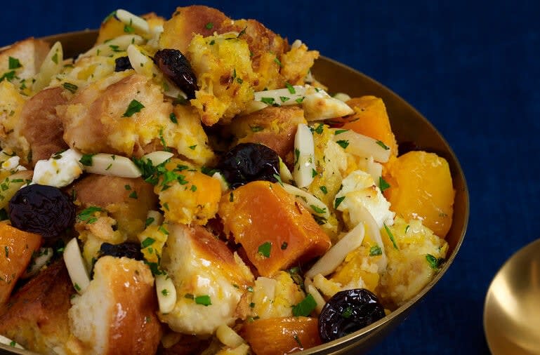 Challah Bread Dressing with Dried Cherries and Goat Cheese | Wine ...