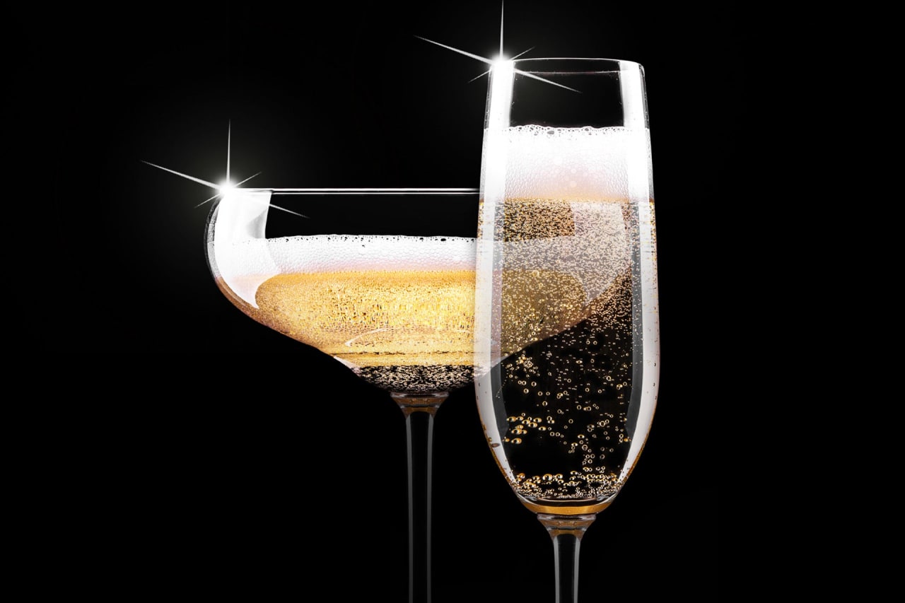 champagne flute and coupe