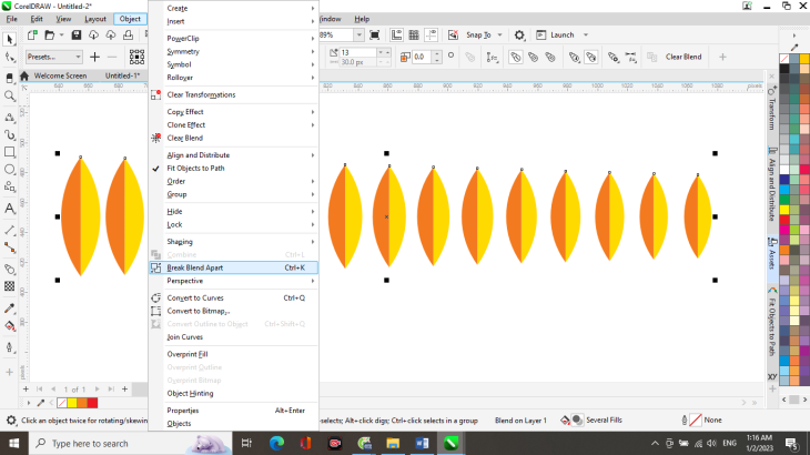 Vẽ bông lúa trong CorelDRAW