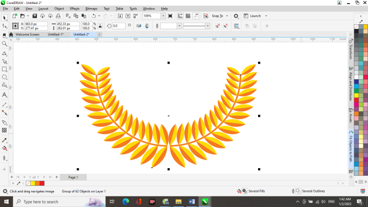 Vẽ bông lúa trong CorelDRAW