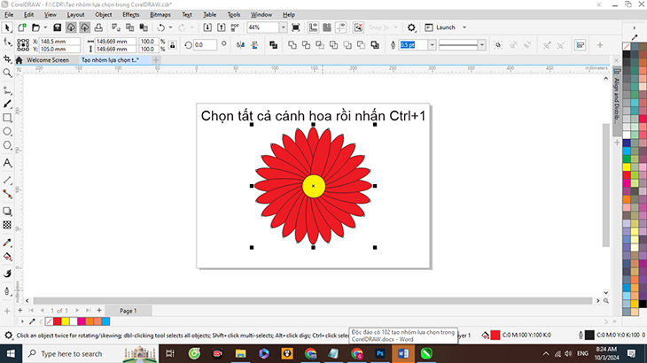 Tạo nhóm lựa chọn trong CorelDRAW