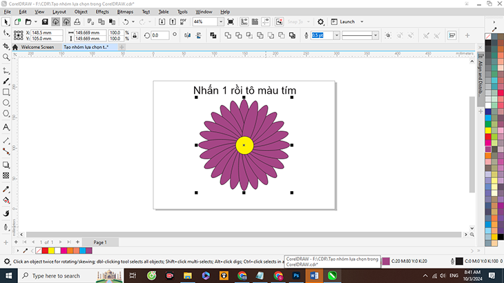 Tạo nhóm lựa chọn trong CorelDRAW