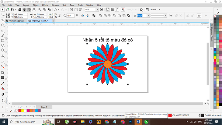 Tạo nhóm lựa chọn trong CorelDRAW