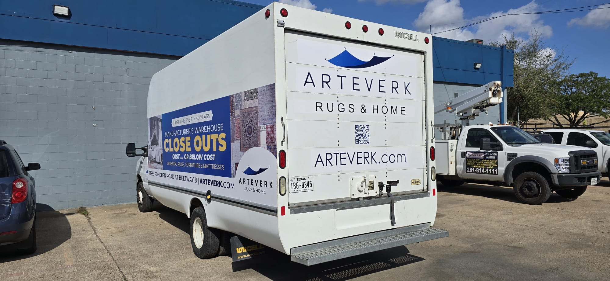 Transit-style wrap being applied in the workshop