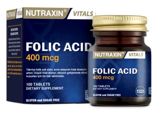 Nutraxin Folik Asit gıda takviyesi