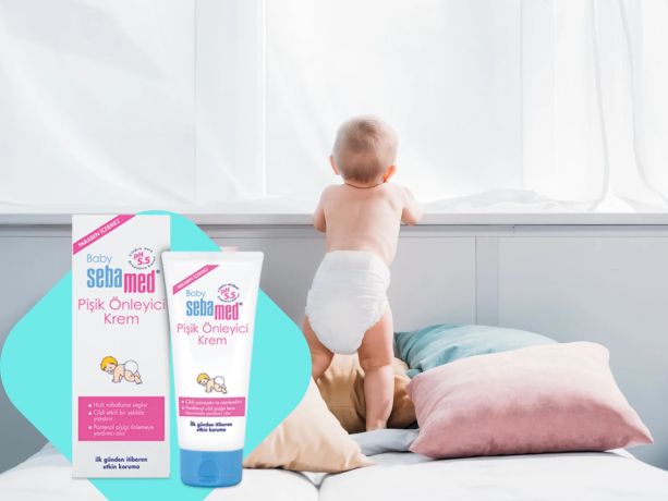 Sebamed Pişik Önleyici Krem yanında bebek 