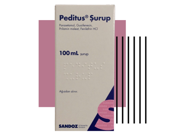 peditus şurup şişesi kutusu