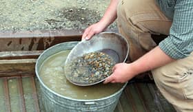 Panning for gold in Alaska