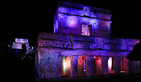 Carnival Cruise Lines Mayan Ruins of Tulum at night