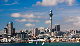 Celebrity Cruises aerial view of Auckland Harbour