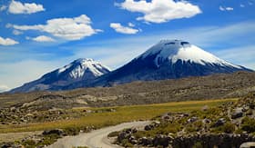 Celebrity Cruises Payachata Volcanic group at Lauca Park Chile