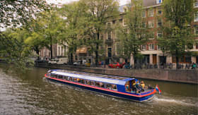 Celebrity Cruises taking a canal boat ride in Amsterdam