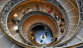 Cunard Line spiral stairwell in the Sistine Chapel museum