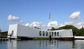 Hawaii Cruisetours U.S.S. Arizona Memorial at Pearl Harbor in Honolulu, Hawaii