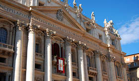 Holland America Line St Peters Basilica balcony where Pope Benedict XVI spoke to the crowd