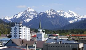 Holland America Line the view of Sitka downtown Alaska
