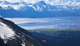 Holland America Line view from Mount Alyeska with hang glider