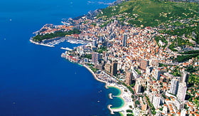 Norwegian Cruise Line aerial view of Monacos coastline