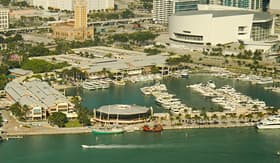 Norwegian Cruise Line Aerial View of the Bayside Shopping Mall in Miami, Florida