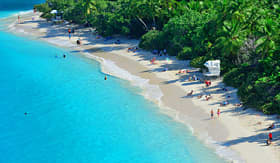 Norwegian Cruise Line colorful beach in St John