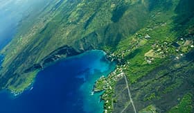 Norwegian Cruise Line Kealakekua Bay Big Island aerial shot Hawaii