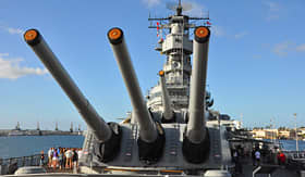 Norwegian Cruise Line USS Missouri Battleship at Pearl Harbor in Hawaii