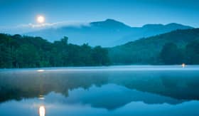 Princess Cruises Blue Ridge Grandfather Mountain Price Lake full moon set reflection