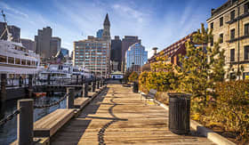 Princess Cruises Boston Harbor and financial district in Boston Massachusetts