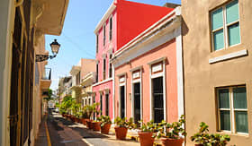 Regent Seven Seas Cruises colorful alley in Old San Juan Puerto Rico