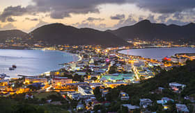 Regent Seven Seas Cruises Philipsburg Sint Maarten at sunset