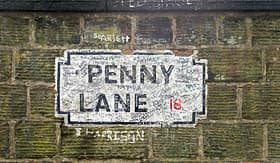 Regent Seven Seas Cruises street sign for Penny Lane