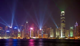 Royal Caribbean symphony of lights show in Hong Kong China