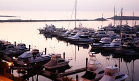 Royal Caribbean twilight at Ensenada harbor in Mexico