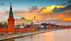 Russia Cruises Kremlin Palace and Wall in Moscow, Russia