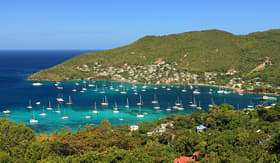 Seabourn tropical bay on Bequia Island St Vincent in the caribbean