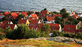 Silversea Cruises Gudhjem town with red roofs Bornholm Denmark