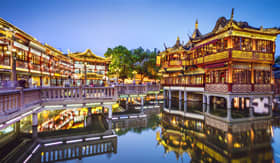 Yuyuan Garden waterfront in Shanghai, China