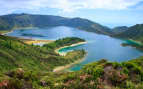 Agoa do Fogo a volcanic lake in Sao Miguel Azores