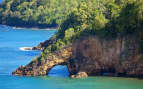 land bridge over ocean, st lucia MSC Cruises