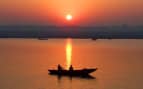 Sunset on the Ganges River in India