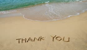 Thank you on the beach