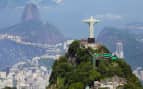 Aerial view of Christ Redeemer and Corcovado Mount