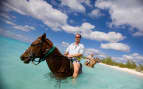 riding horses in ocean Carnival Cruises Bahamas