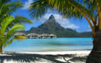 Celebrity Cruises huts over the water in Bora Bora