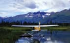 Seaplane in the Alaskan mountains