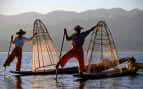 Fishermen at Inle Lake Shan State Myanmar