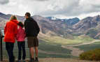 Family looks out to Denali National Park