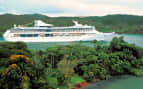 Royal Caribbean ship cruising the Panama Canal